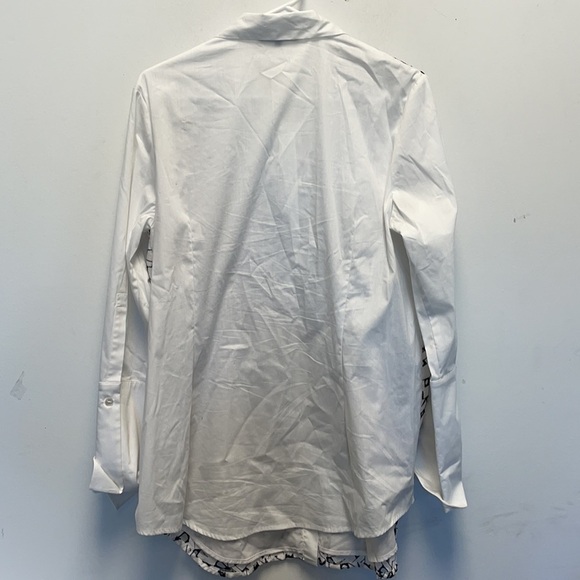 Samuel Dong white geometric print button down - Picture 4 of 5